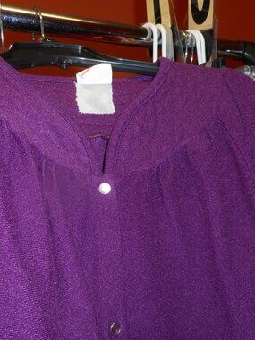 SIMPLY BASIC - women's snap front housecoat, w/pockets, purple